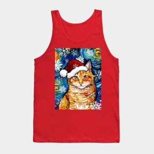 Orange Tabby Santa Tank Top